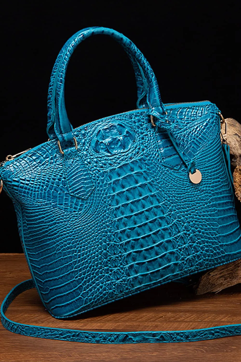 SophistiCroc Embossed Satchel Leather Handbag
