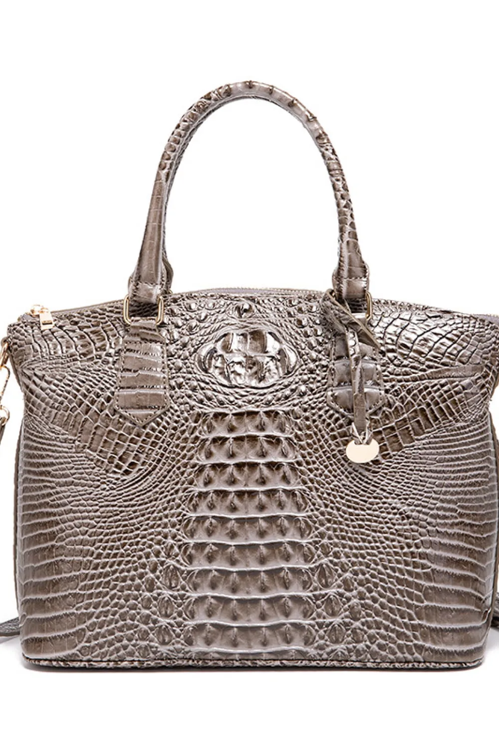 SophistiCroc Embossed Satchel Leather Handbag