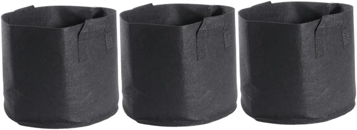 Sosoport 3pcs 5 Let Pot Grow Bags Nonwoven Aeration Pots with Handles 5 Gallon for Planting