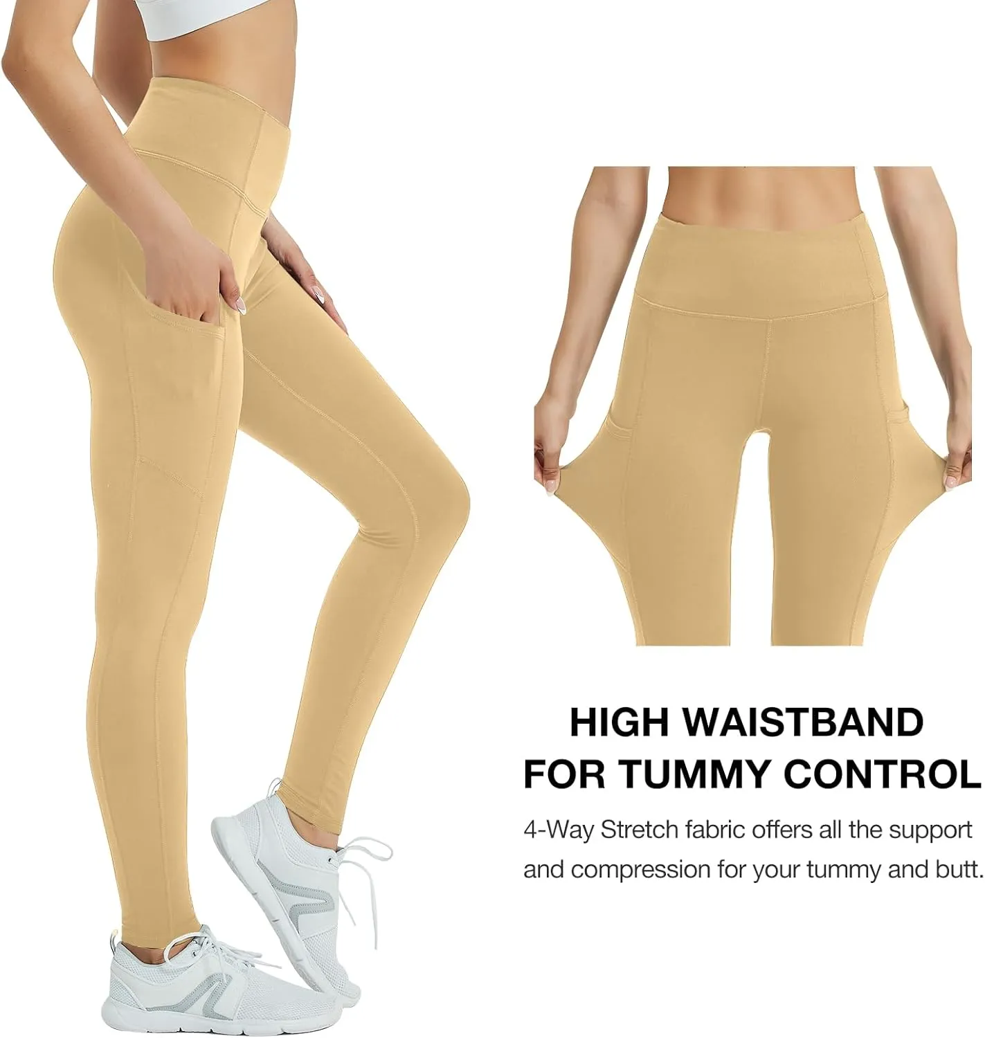 SP3LOPS Fleece Lined Leggings Women,Waterproof Winter Thermal Leggings for Women, Thick Warm Lined Yoga Pant Pockets