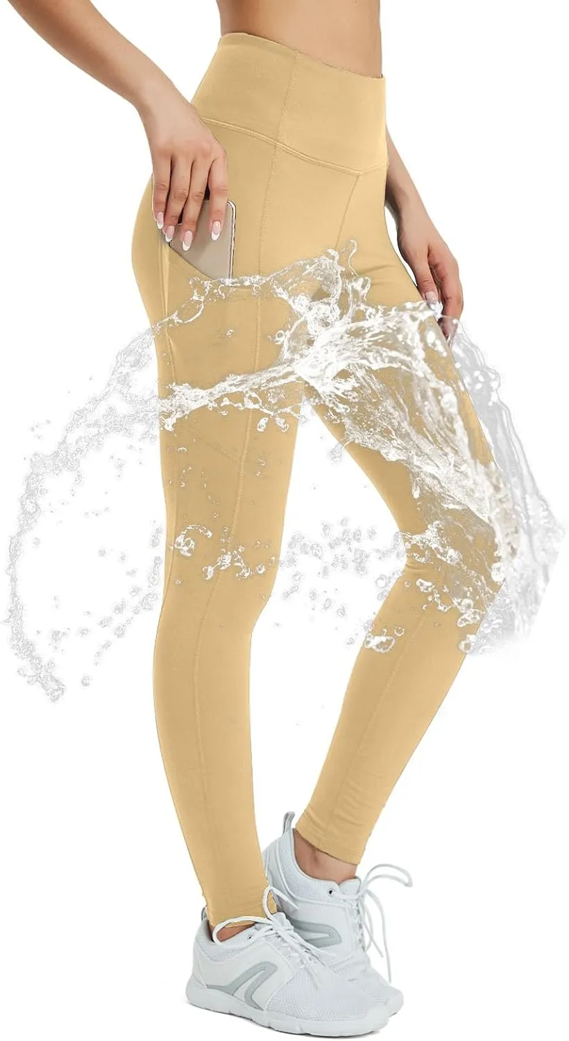 SP3LOPS Fleece Lined Leggings Women,Waterproof Winter Thermal Leggings for Women, Thick Warm Lined Yoga Pant Pockets