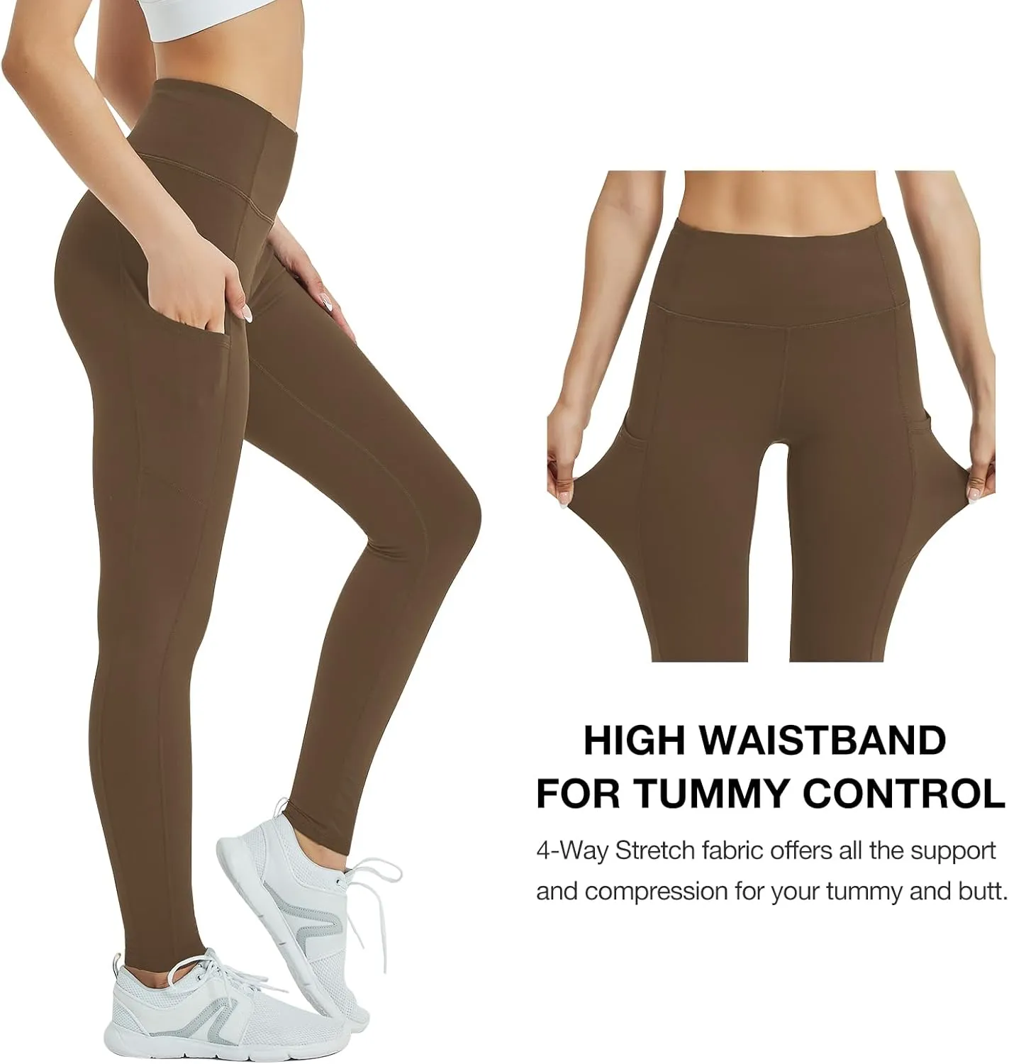 SP3LOPS Fleece Lined Leggings Women,Waterproof Winter Thermal Leggings for Women, Thick Warm Lined Yoga Pant Pockets