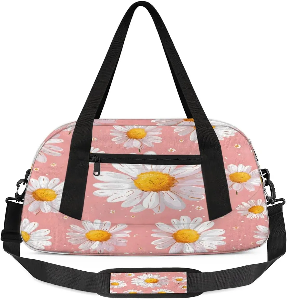 Sport Duffel Bag Floral Daisy Kids Gym Bag Weekender Overnight Bags for Boys Girls Teens Carry On Workout Travel Bag