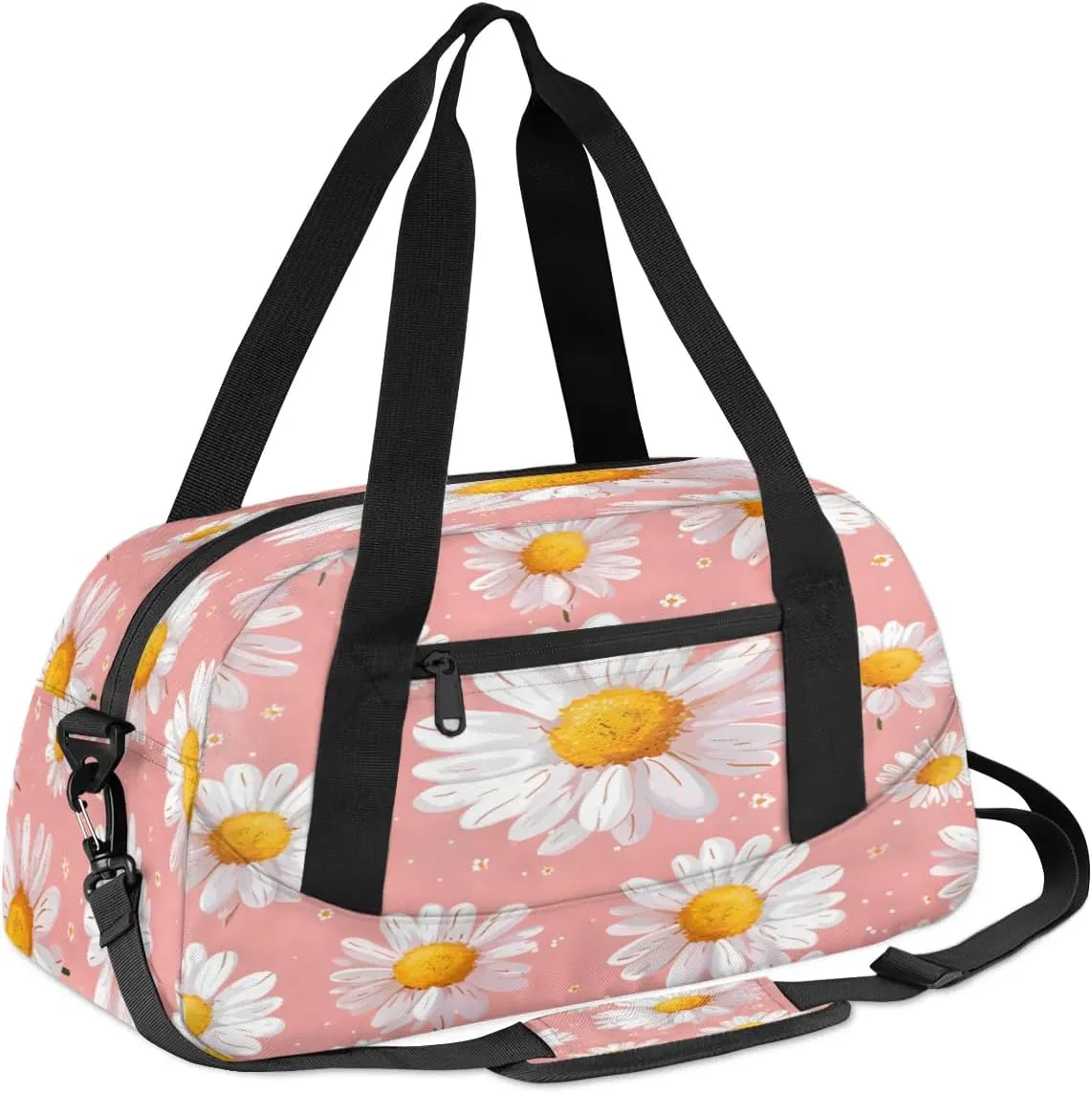 Sport Duffel Bag Floral Daisy Kids Gym Bag Weekender Overnight Bags for Boys Girls Teens Carry On Workout Travel Bag