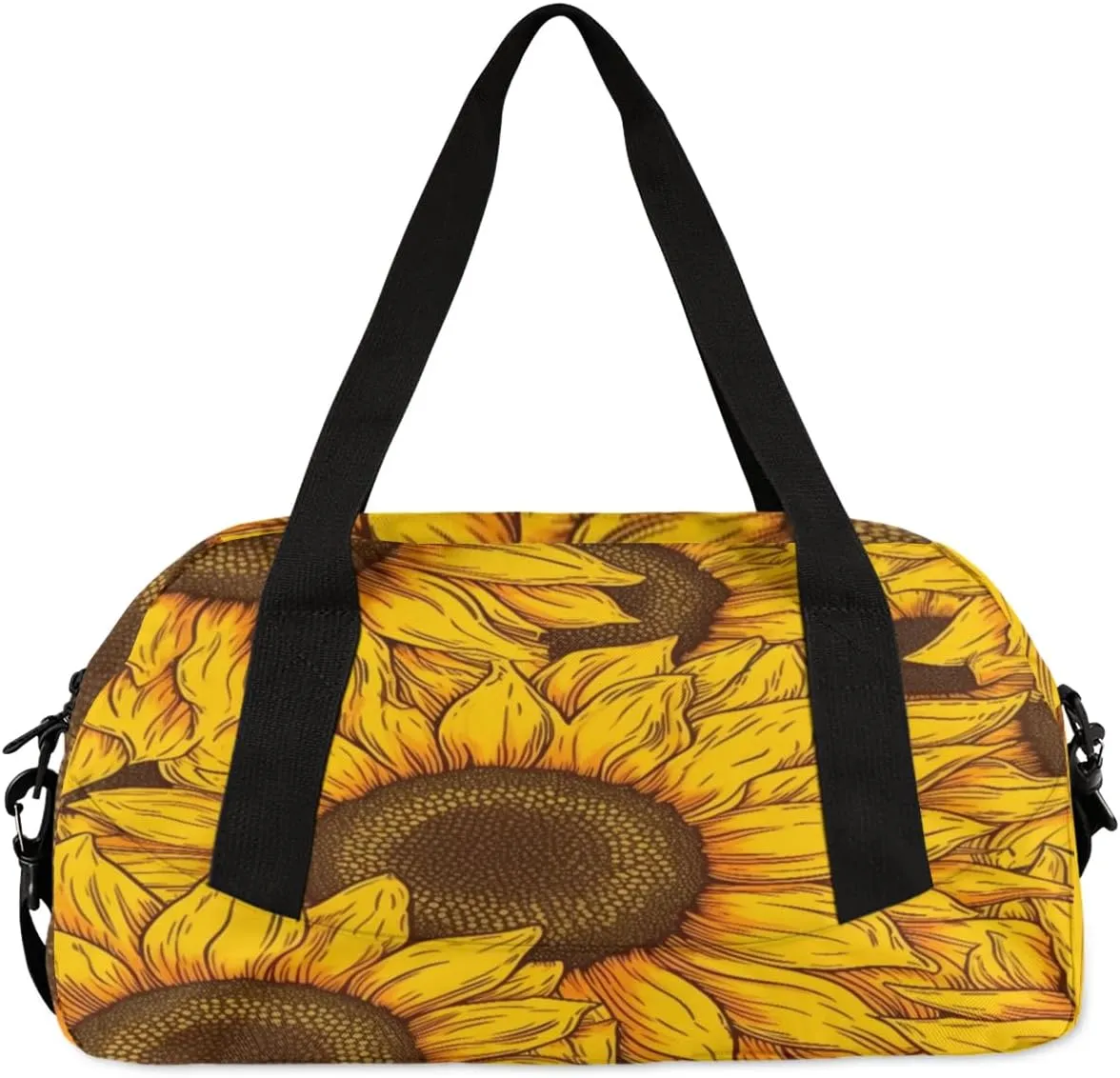Sport Duffel Bag Floral Sunflowers Kids Gym Bag Weekender Overnight Bags for Boys Girls Teens Carry On Workout Travel Bag