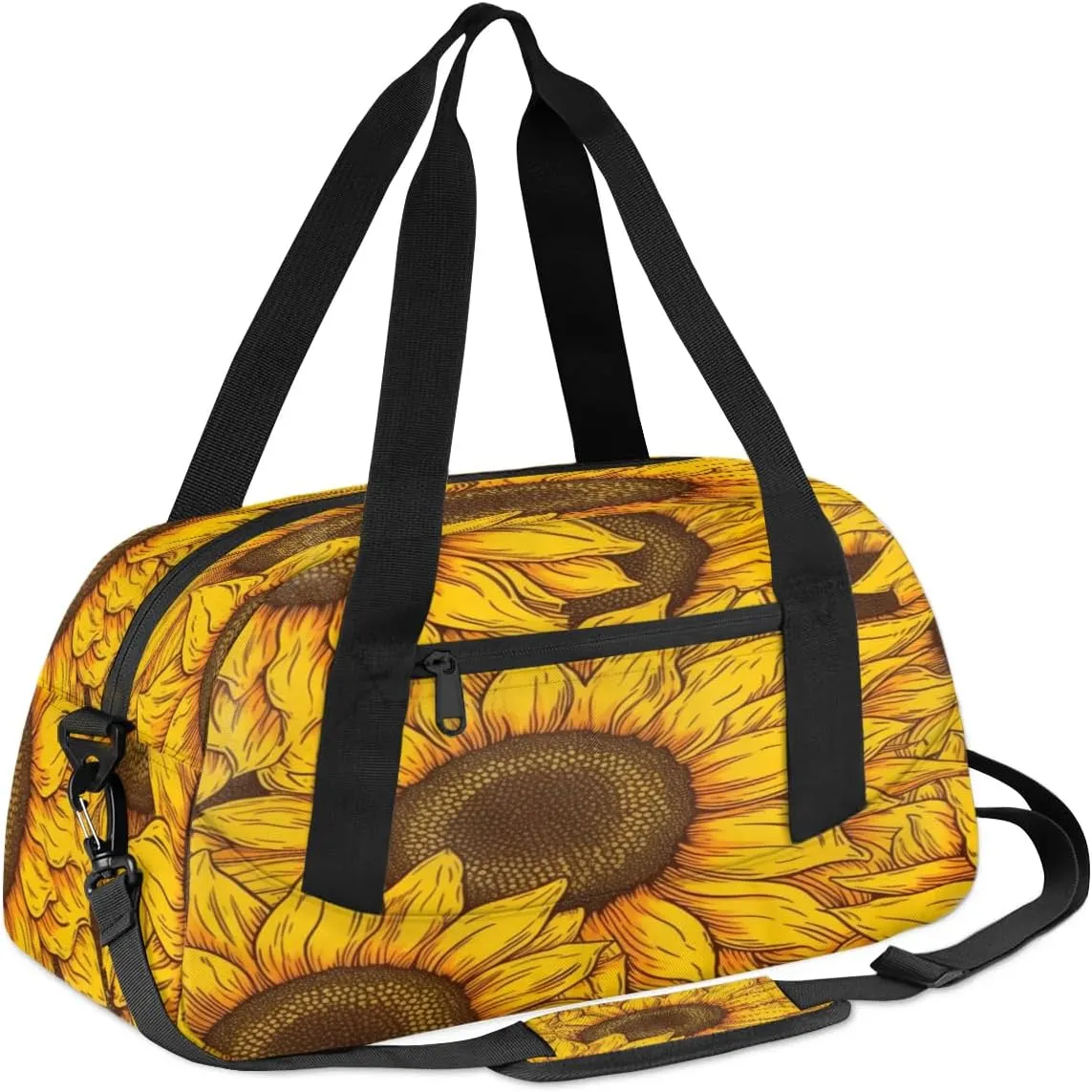 Sport Duffel Bag Floral Sunflowers Kids Gym Bag Weekender Overnight Bags for Boys Girls Teens Carry On Workout Travel Bag
