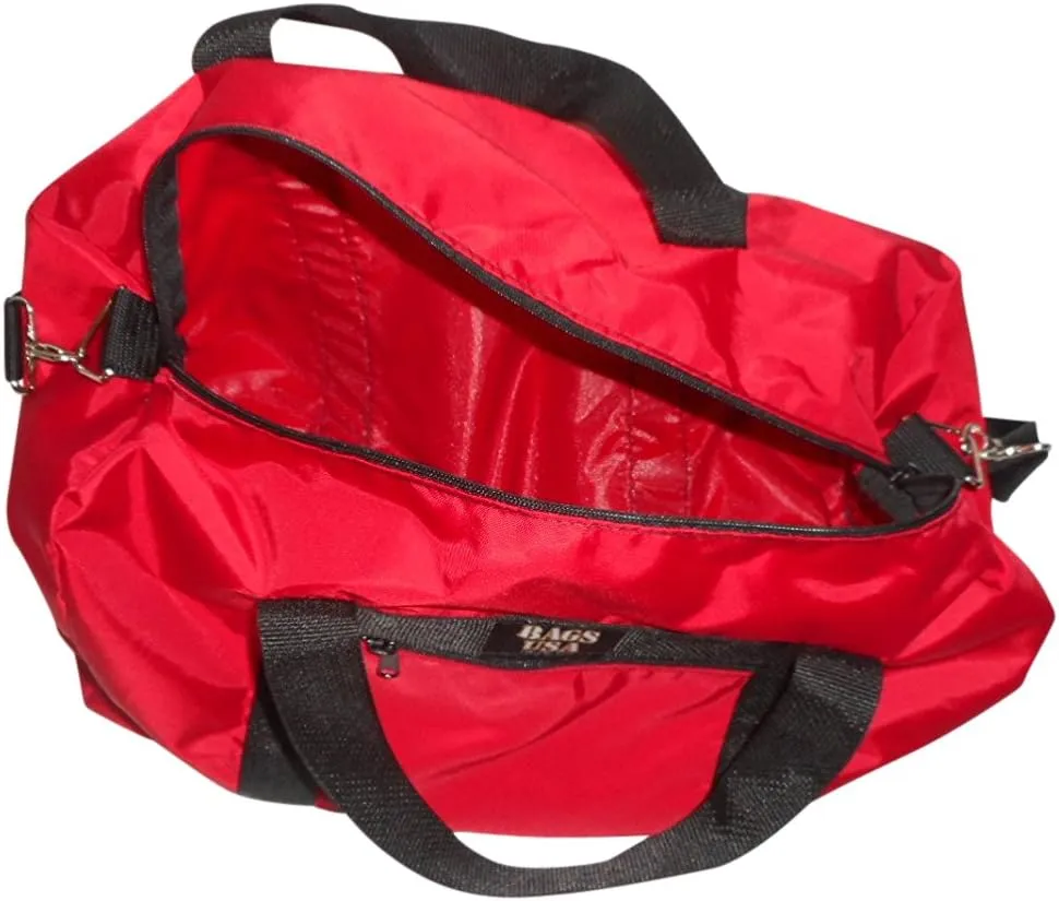 Sport gym or travel bag with side pocket Made in USA (Red)