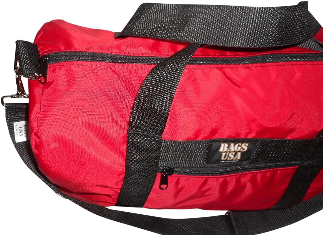 Sport gym or travel bag with side pocket Made in USA (Red)