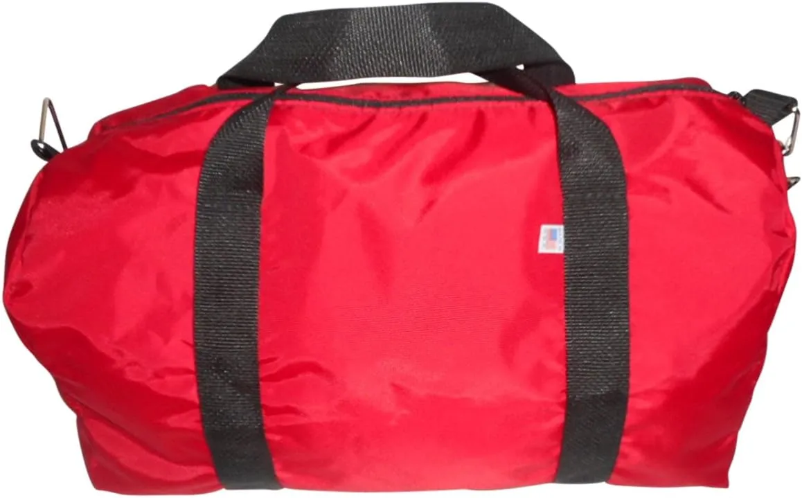 Sport gym or travel bag with side pocket Made in USA (Red)