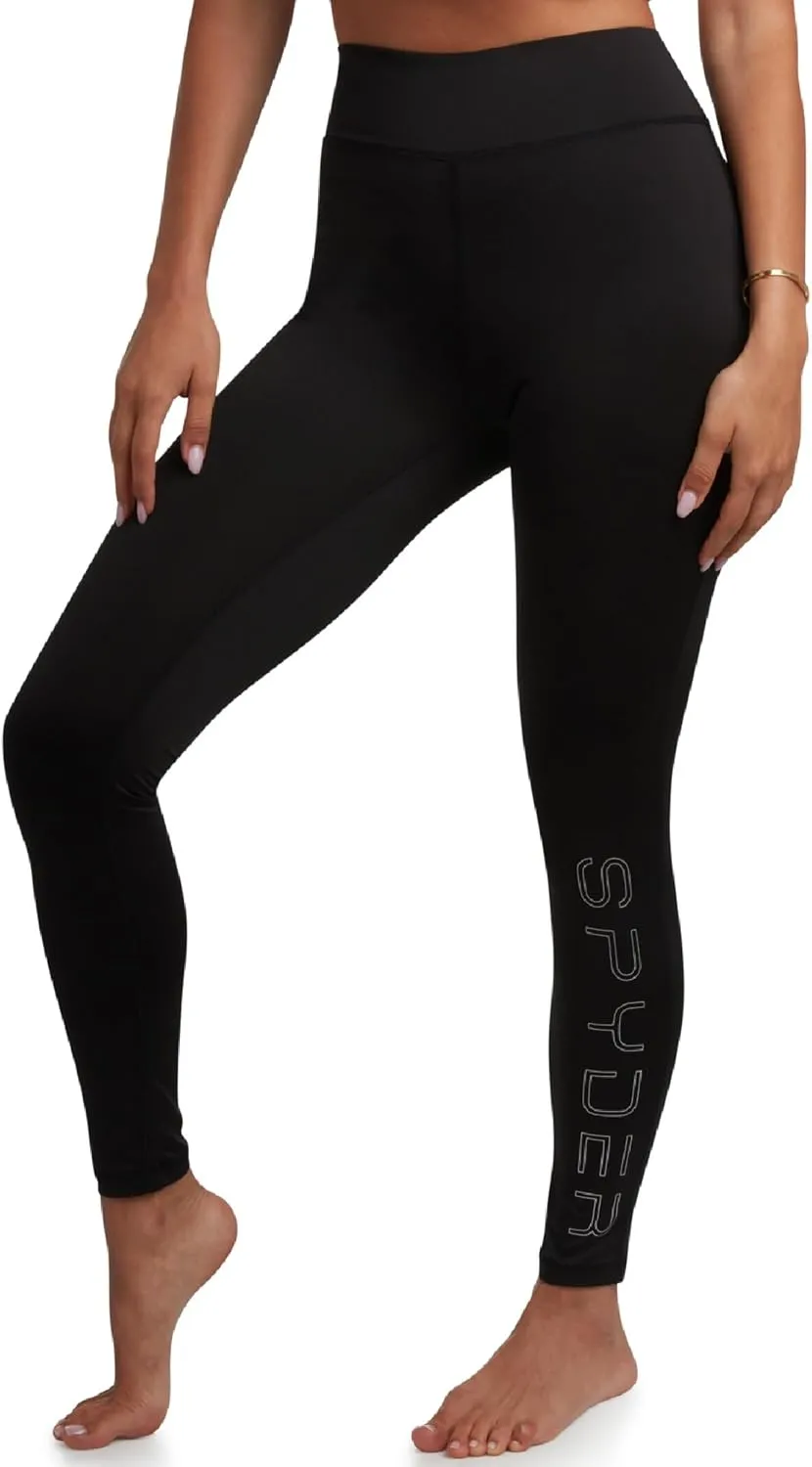 Spyder Women's Activewear Legging - Poly Span Knit UPF 50 High Waisted Tummy Control Printed Athletic Legging (Sizes: S-XL)
