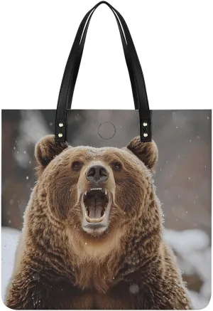 Standing in The Snow Tote Bag Durable Water-Resistant Handbags Lightweight Tote for Travel Work Book