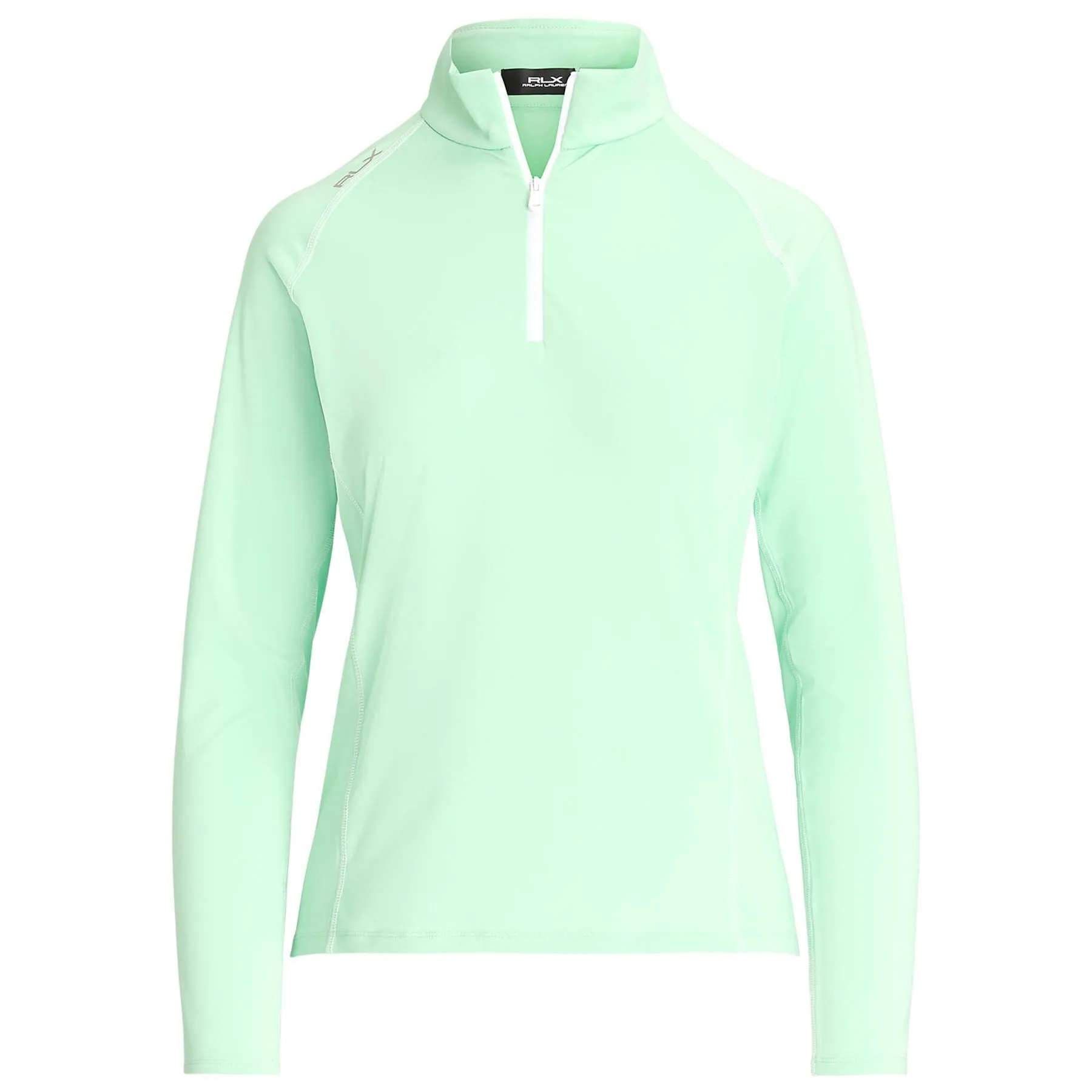 Stretch Jersey Quarter Zip Pullover Pastel Mint/Ceramc White