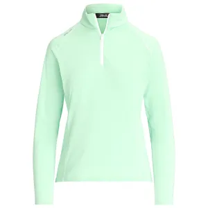 Stretch Jersey Quarter Zip Pullover Pastel Mint/Ceramc White