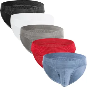 Summer Code Men's Underwear Striped Micro Mesh Briefs Breathable Underpants Pack