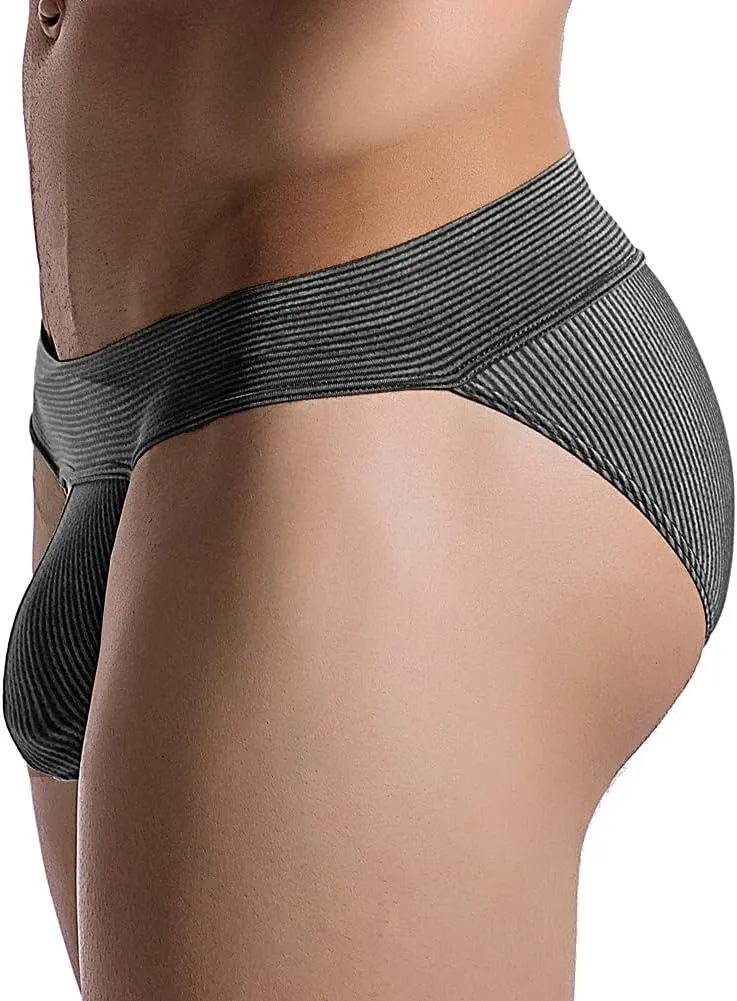 Summer Code Men's Underwear Striped Micro Mesh Briefs Breathable Underpants Pack