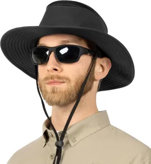 SUN CUBE Wide Brim Sun Hat for Men Women, Sun Protection UV Hat, Safari Hiking Boonie Hat