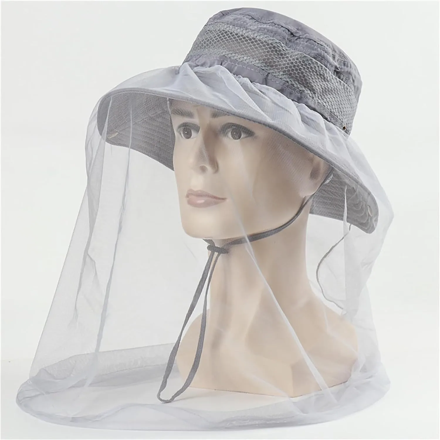 Sun Hat for Men Women Midge Net with Removable Netting Bucket Hat Mosquito Hat for Beekeeper Hiking Fishing Camping