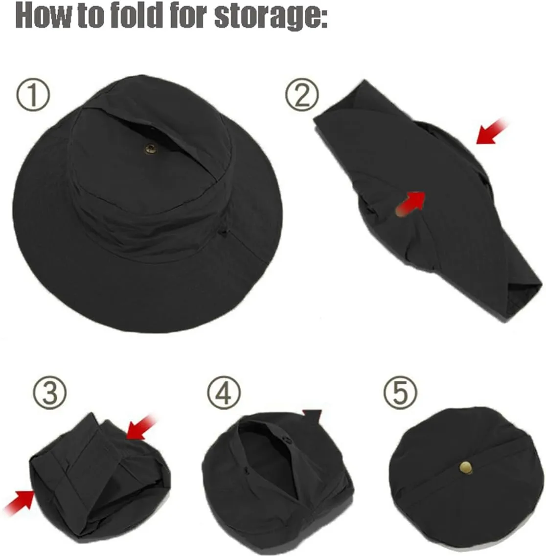 Sun Hat Waterproof Bucket Hat UV Protection Fishing Hat with Chinstrap Quick Drying Foldable Fisherman Hat for Men Women