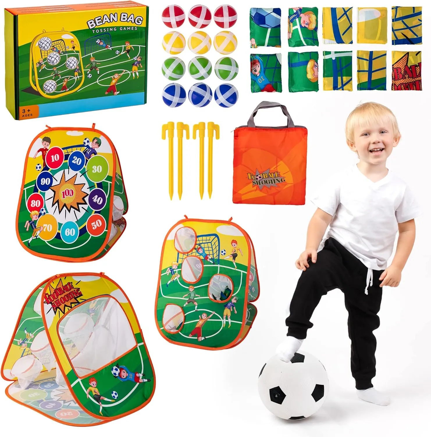 Sundaymot Bean Bag Toss Game Toy, Football Toys. Toddler Outdoor/Indoor Toys, for Kids Ages 3 4 5 6 7 8 Year Old Boys Gift, Birthday Or Christmas Party Game Toys, Backyard Game