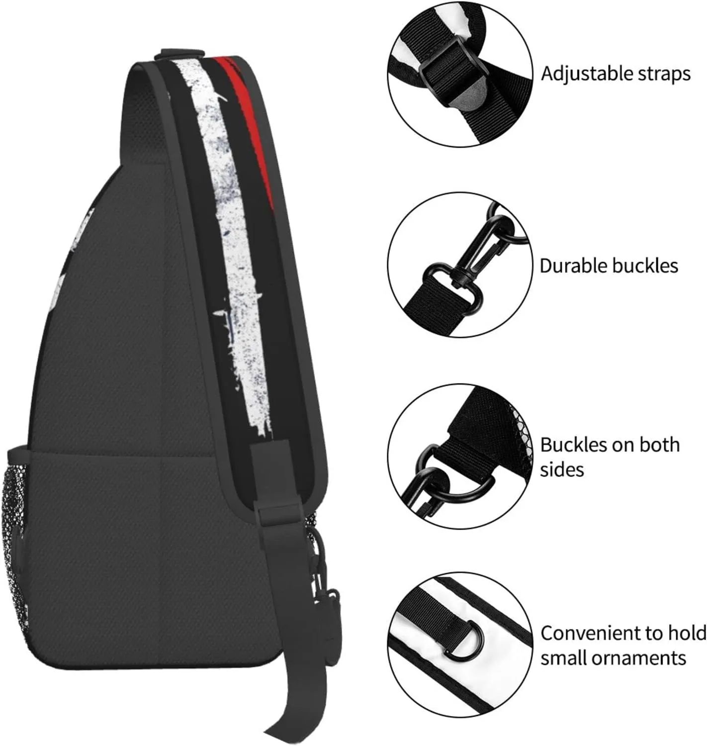 Sunflower And American Flag Sling Backpack Crossbody Shoulder Bags For Women Men, Sling Bag Travel Hiking Chest Bag Daypack