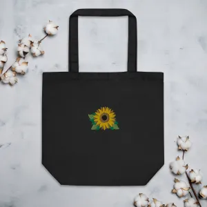 Sunflower Embroidered Eco Tote Bag