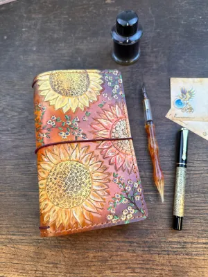 Sunflowers Hobonichi Weeks Rear Slip Cover / Hybrid Travelers' Notebook