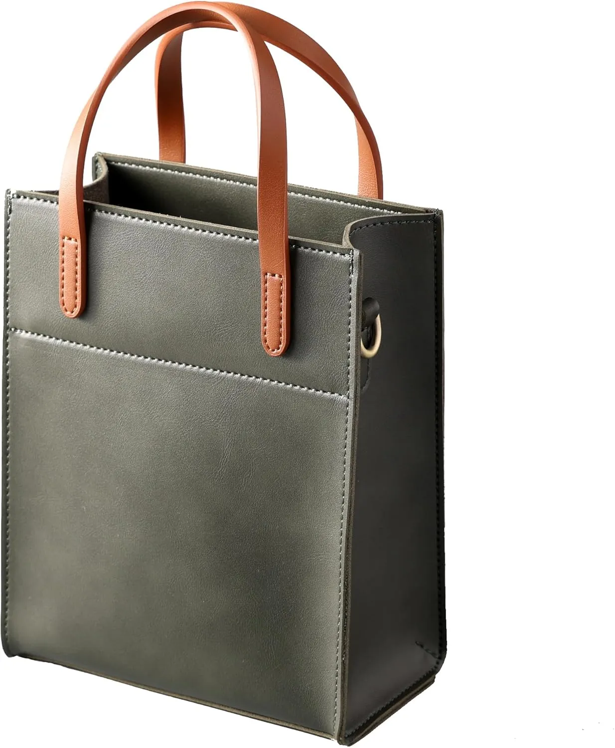 SUNLIGHT LEAVES Vintage Vegan Leather Mini Tote Bag For Women Simple Small Handle Purse Cute Cell Phone Satchel Lady Handbag