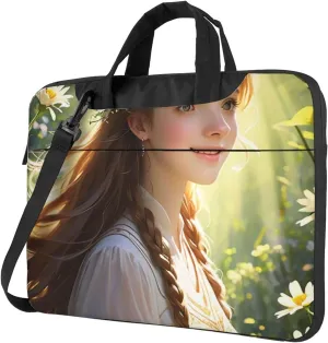 Sunlit Symphony Print Laptop Bag for Women Men,Shockproof Messenger Shoulder Laptop Bags with Zipper 13-15.6 Inch