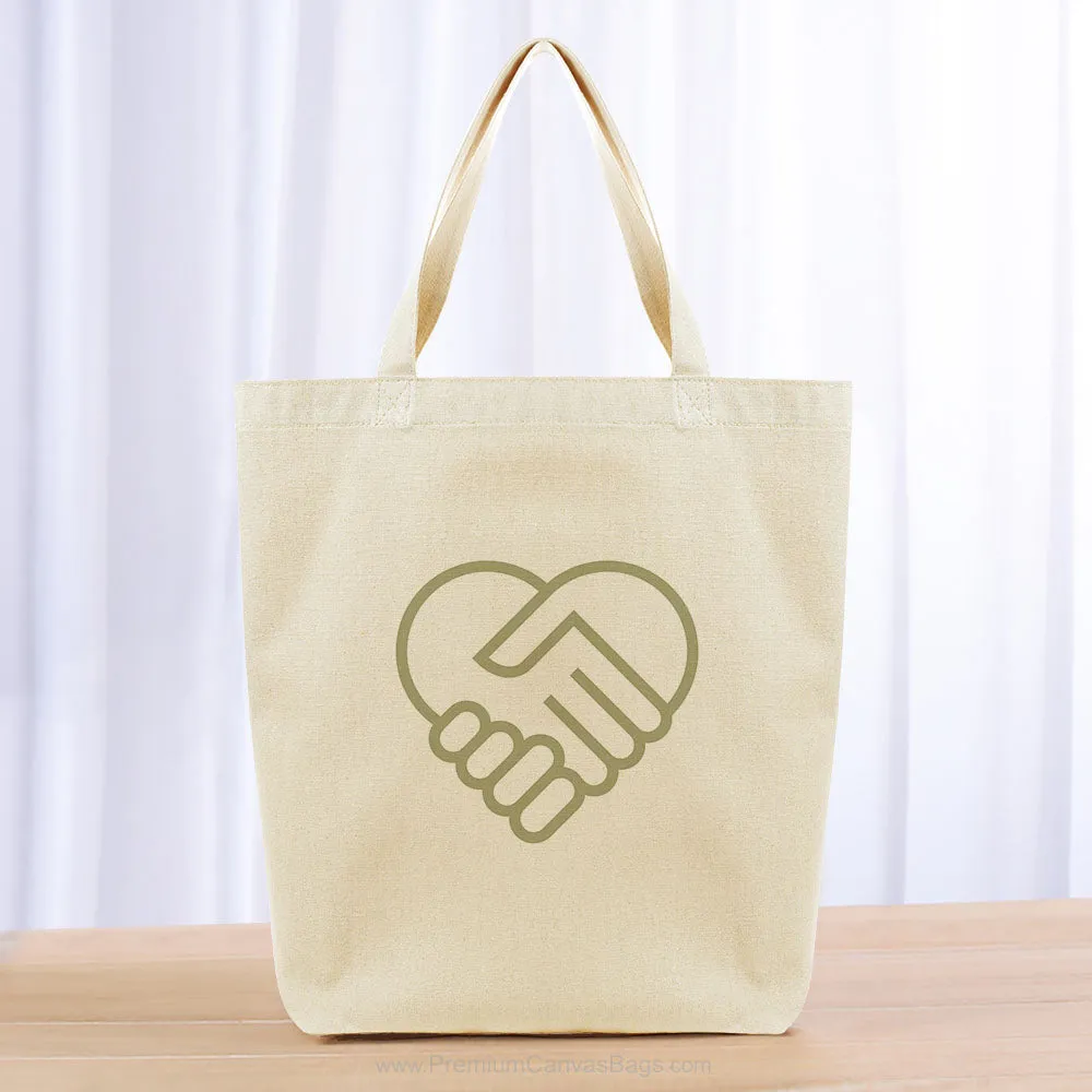 Supporting Heart Tote Bag - khaki