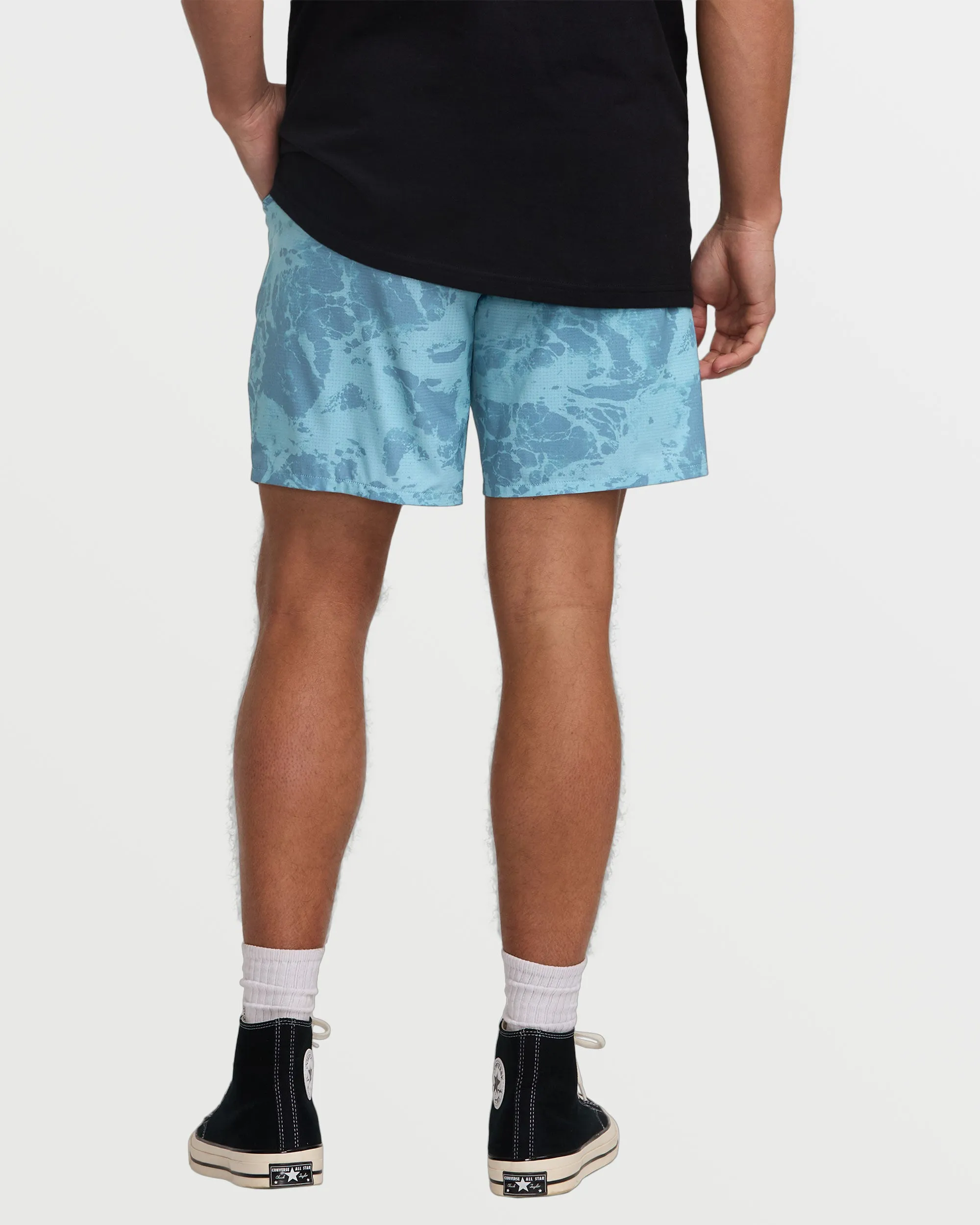 Surftrek Perforated Elastic 17" Hybrid Shorts - Glacier Blue