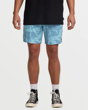 Surftrek Perforated Elastic 17" Hybrid Shorts - Glacier Blue