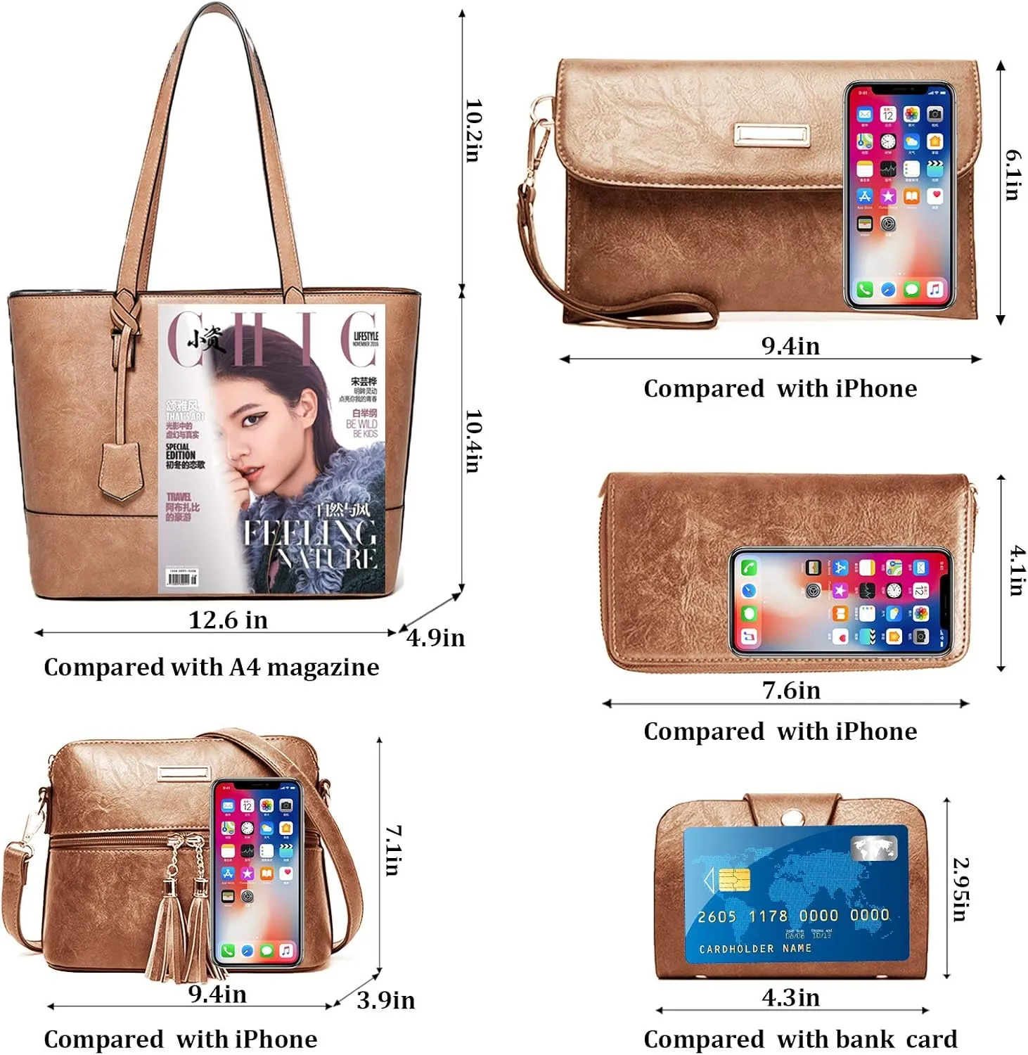 SYKT Purses and Handbags for Womens Satchel Shoulder Tote Bags Wallets