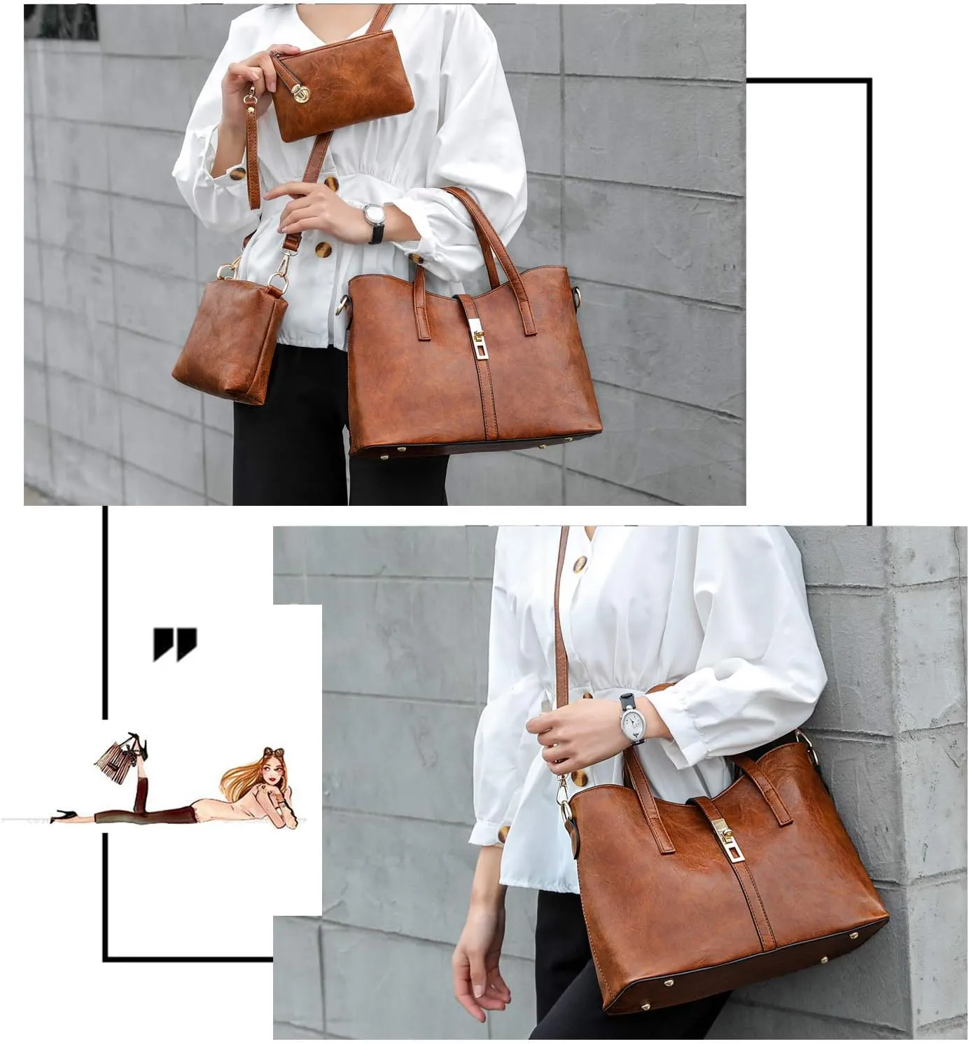 SYKT Purses and Handbags for Womens Satchel Shoulder Tote Bags Wallets