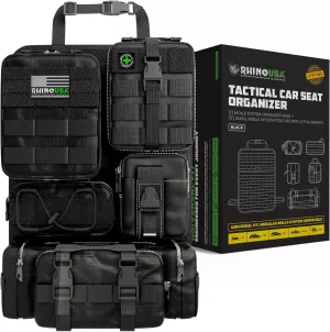 Tactical Car Seat Organizer – Military-Grade Storage for SUV, Truck, & Car – Heavy Duty Seat Organizer with Multiple Pockets & Car Accessories for Maximum Organization - Black
