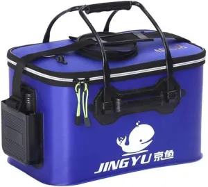 TangDao Foldable Fishing Bucket with Oxygen Pump -Collapsible Water Bucket for Fishing-Multifunctional Portable Fishing Bucket-EVA Fishing Bag (Navy, S (40cm*25cm*25cm))