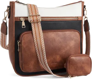 Telena Vegan Leather Crossbody Bags for Women Travel Shoulder Hobo Bag Bucket Large Purse Straps Replacement