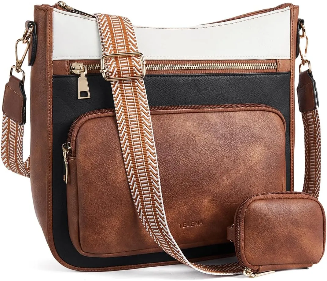 Telena Vegan Leather Crossbody Bags for Women Travel Shoulder Hobo Bag Bucket Large Purse Straps Replacement