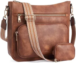 Telena Vegan Leather Crossbody Bags for Women Travel Shoulder Hobo Bag Bucket Large Purse Straps Replacement