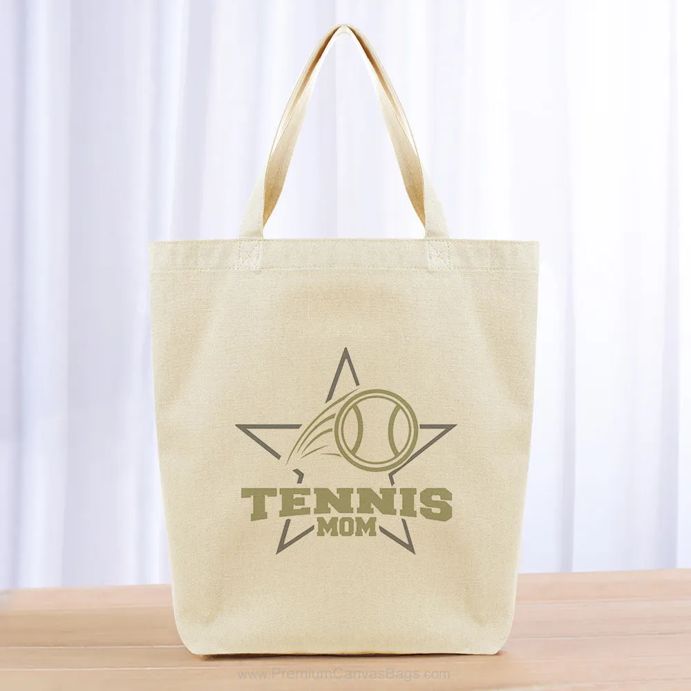 Tennis Mom Tote Bag - khaki gray