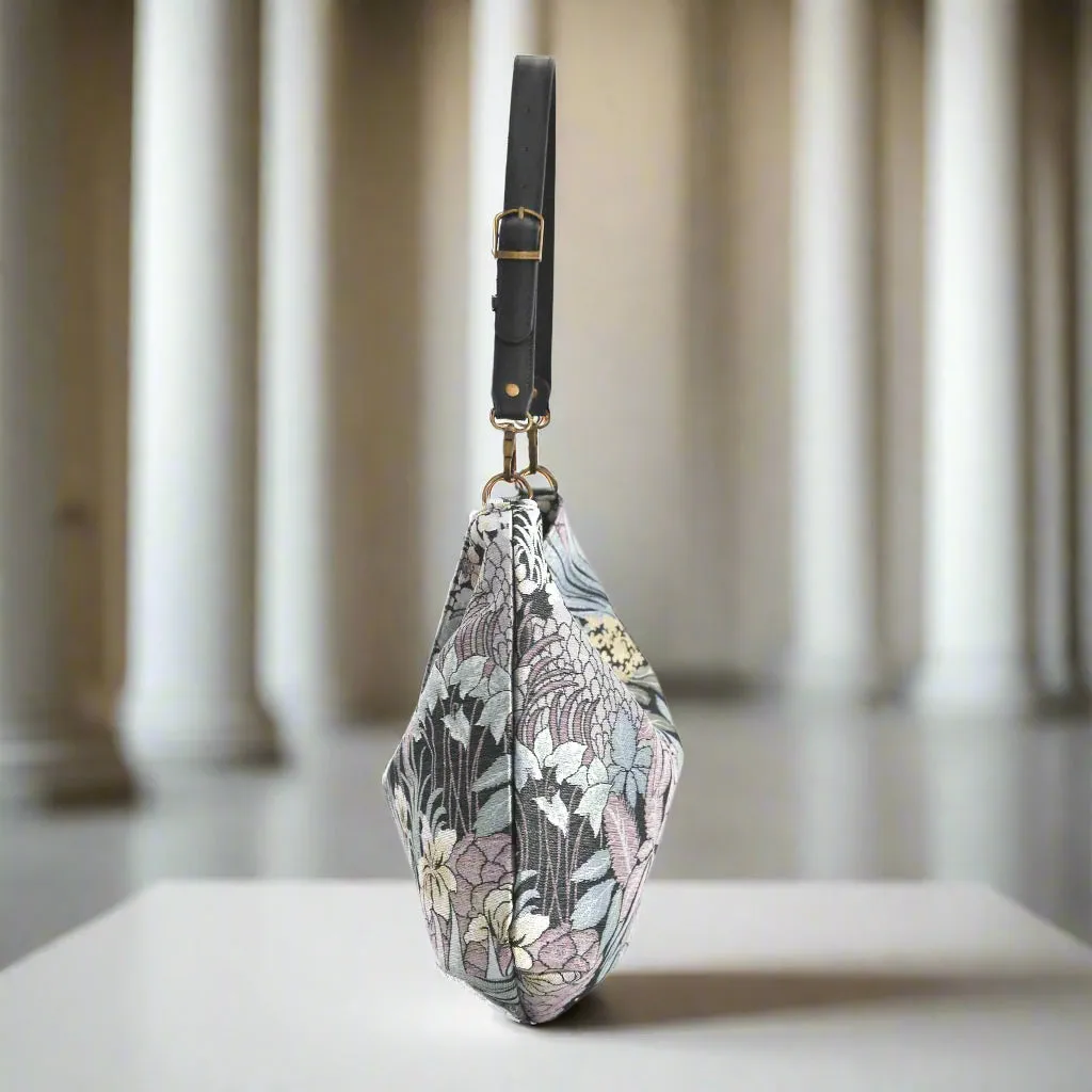 The Grey Floral Hobo Bag