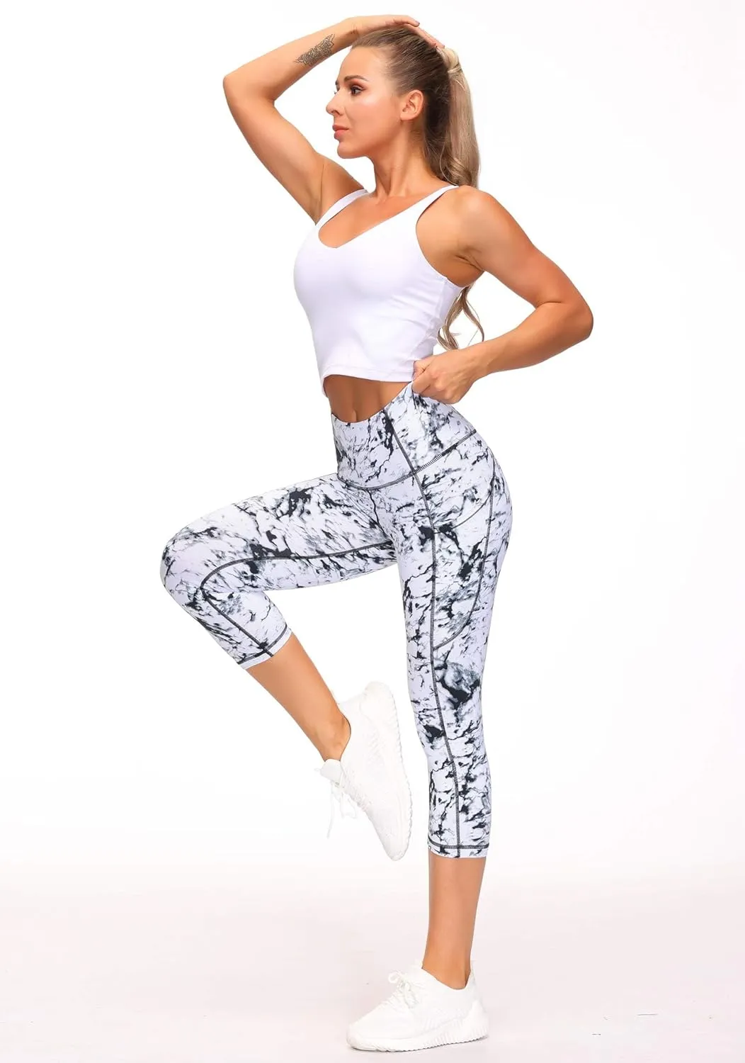 THE GYM PEOPLE Womens' Yoga Pants High Waist with Pocket Tummy Control