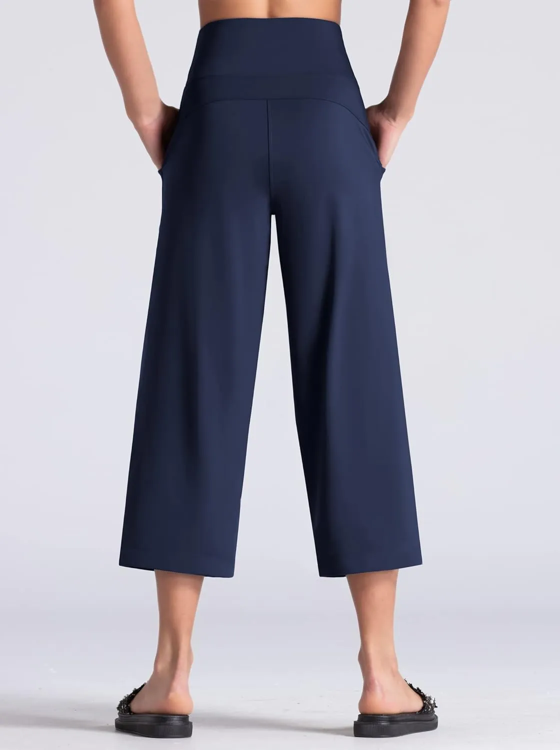 THE GYM PEOPLE Womens' Yoga Pants with Pockets and Tummy Control High Waist in Flare Crop