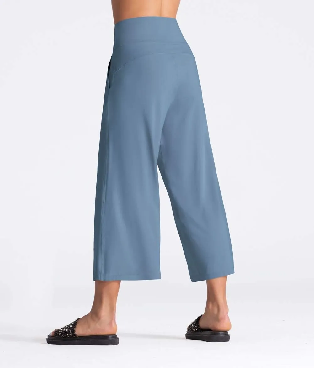 THE GYM PEOPLE Womens' Yoga Pants with Pockets and Tummy Control High Waist in Flare Crop
