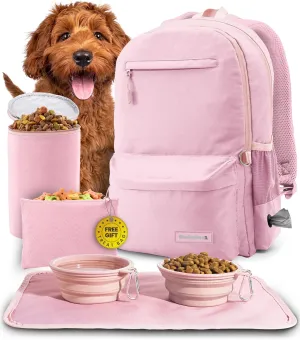 The Original Doggy Bag Backpack – Dog Travel Backpack for Supplies with Laptop Sleeve, 2 BPA-Free Bowls, Food Container, Placemat, Treat Pouch - Diaper Bag for Dog Moms