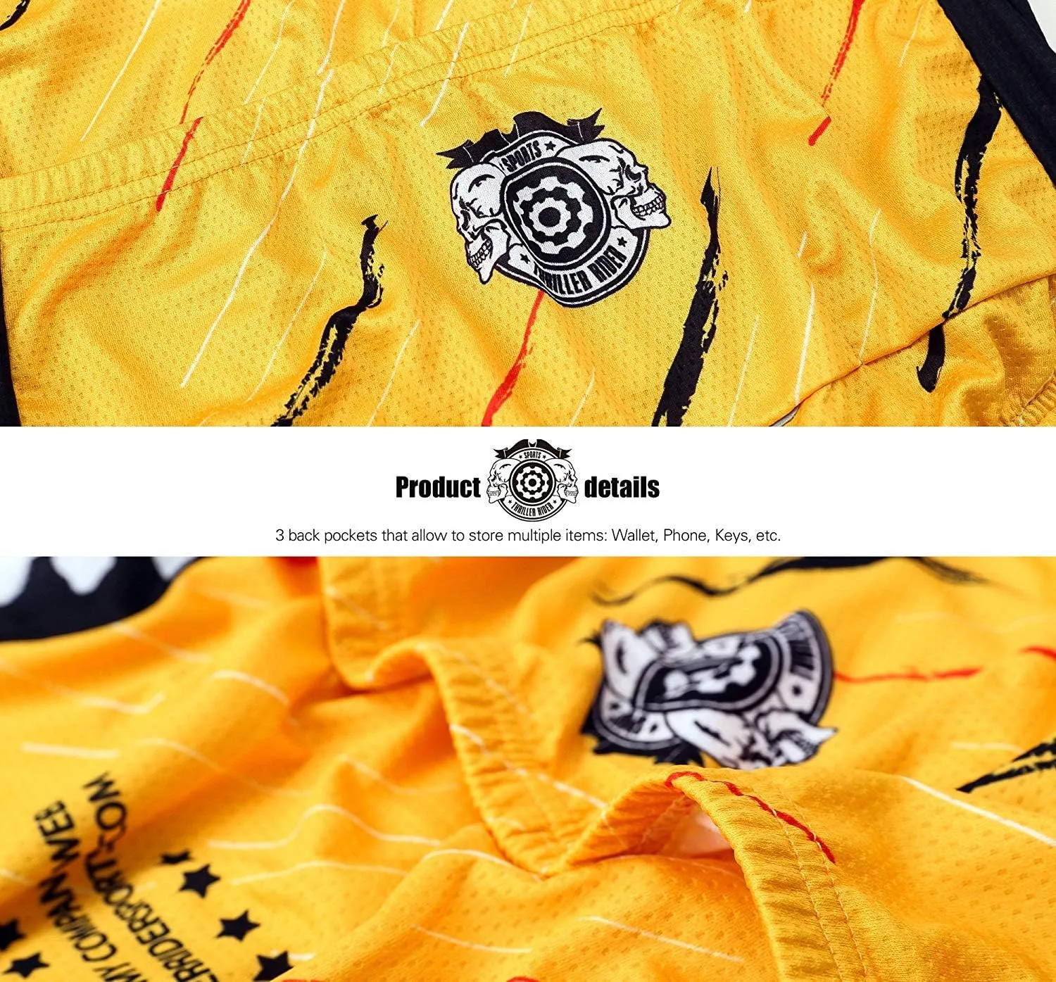 Thriller Rider Sports Mens Mountain Bike Short Sleeve Cycling Jersey Bike Tshirt