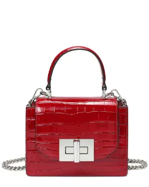 Tiffany & Fred Paris Croc-Embossed Patent Satchel
