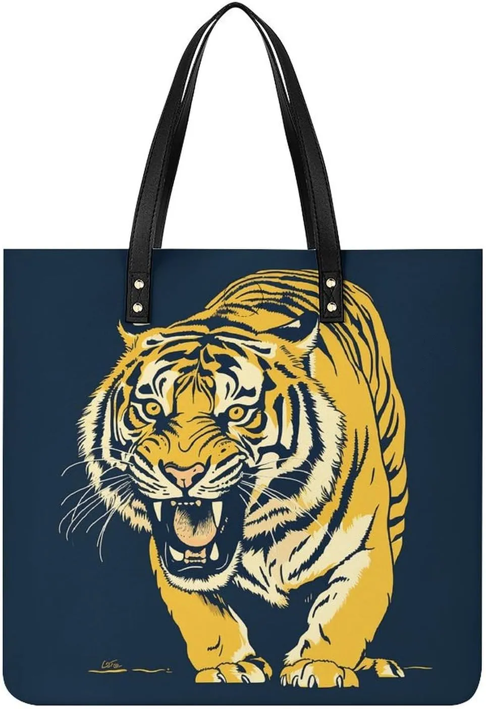 Tiger Painting Art Tote Bag Durable Water-Resistant Handbags Lightweight Tote for Travel Work Book