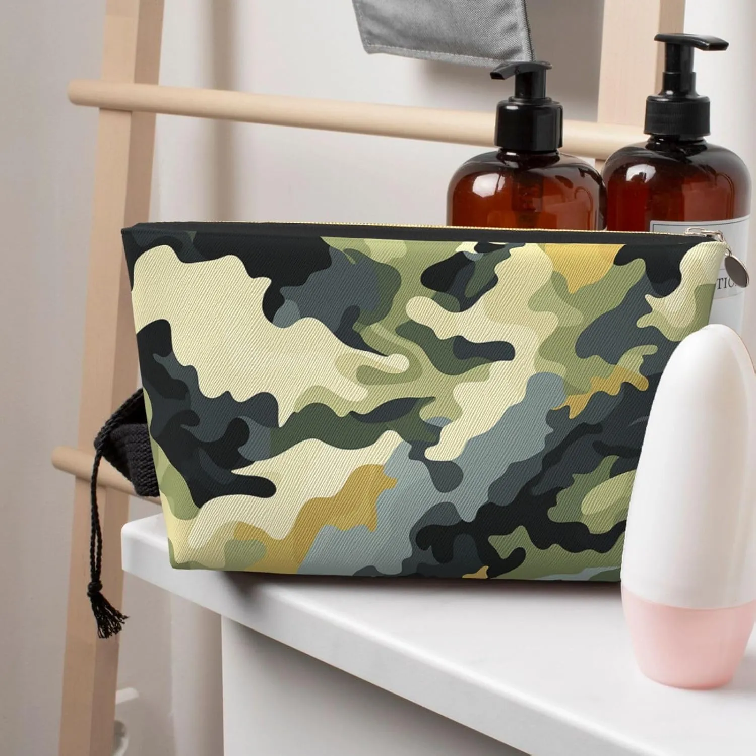 Toiletry Bag for Women Men Dopp Kit Travel Makeup Bag Khaki Camouflage Make Up Organizers Cosmetic Bag