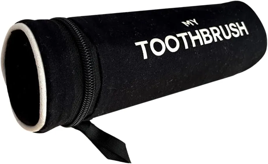 Toothbrush Case for Travel | Toothbrush and Toothpaste Travel Bag | Small Toiletry Pouch for Traveling | Electric Tooth Brush Holder Men & Women | Black