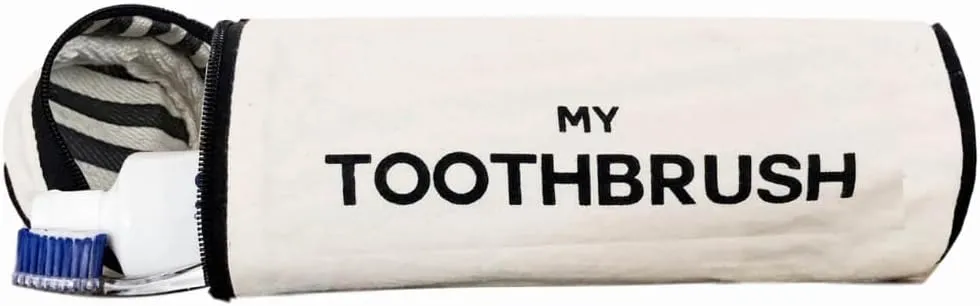 Toothbrush Case for Travel | Toothbrush and Toothpaste Travel Bag | Small Toiletry Pouch for Traveling | Electric Tooth Brush Holder Men & Women | Cream